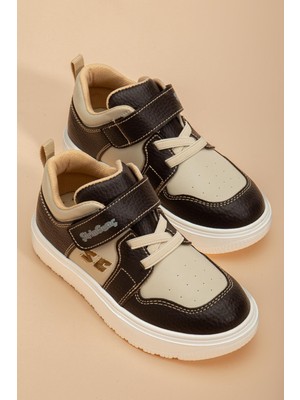 Şirinbebe Şiringenç Erkek Çocuk Spor Ayakkabı Ortopedik Kahverengi Cırtlı