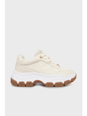 Guess Berrett2 4g Logolu Kalın Taban Sneaker Ayakkabı FLFBRTPEL12 Bayan Ayakkabı Flfbrt PEL12 Cream