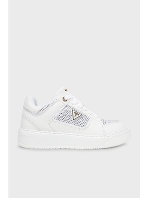 Guess Delove2 Taş Detaylı Logolu Sneaker Ayakkabı FLTDL2LEA12 Bayan Ayakkabı Fltdl2 LEA12 Whıte