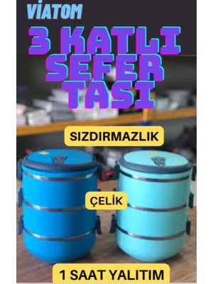 Yemek Sefer Tası 3 Katlı Sızdırmaz Yemek Termosu