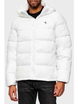 Calvin Klein Su Itici Regular Fit Çıkarılabilir Kapüşonlu Mont LV04RC518GYAF Erkek Mont LV04RC518G Yaf