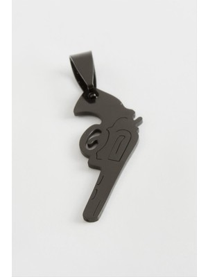 Zengezur Silah Çelik Kolye Ucu 4,5 Cm-Siyah