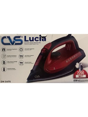 Lucia Seramik Tabanlı Buharlı Ütü 2200W, Kırmızı Renkli