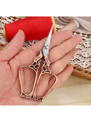 Büyük Boy Söz Nişan Makası, Kurdele Açılış Özel Gün Merasim Dikiş Nakış Makası Bakır