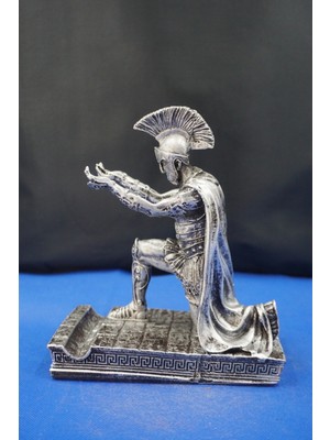 Roma Askeri Mitolojik Tasarım Telefon Tutacağı – Ev Ofis Dekoratif Hediyelik Aksesuar (19 Cm) Gümüş