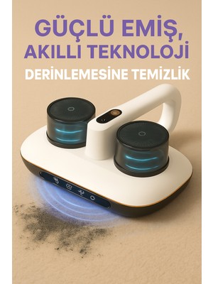 Sessiz ve Güçlü Emişli Küçük Şarjlı Uv Süpürge, Yatak, Halı ve Koltuklar Için Ideal