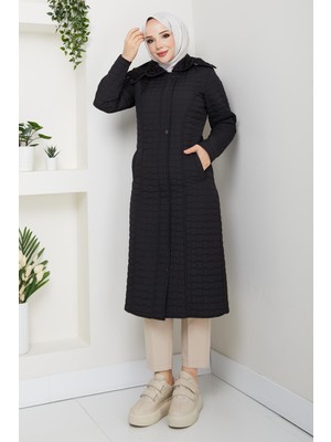 110CM Içi Velboalı Kapitone Mont