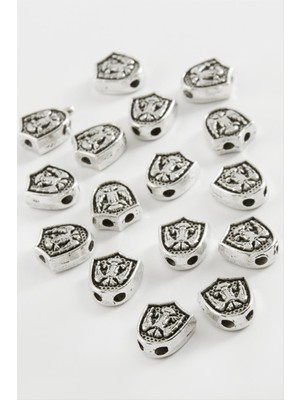 Zengezur Çift Başlı Kartal Tesbih Ara Aparatı 50 Gram-Gümüş Rengi