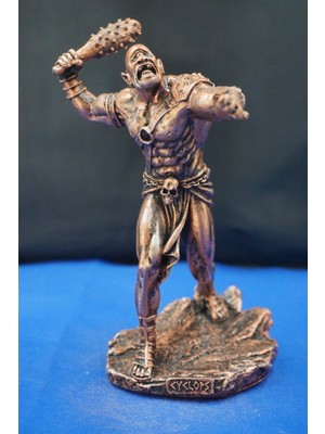 Kiklop (Tepegöz) Biblo Mitolojik Tasarım – Cyclops Heykel 21 cm Ev Dekor & Hediyelik Aksesuar Bakır