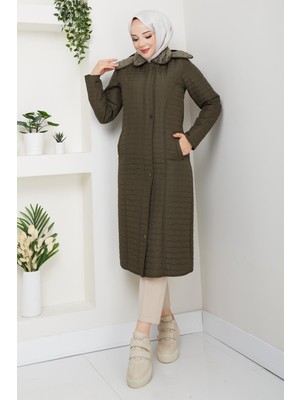 110CM Içi Velboalı Kapitone Mont