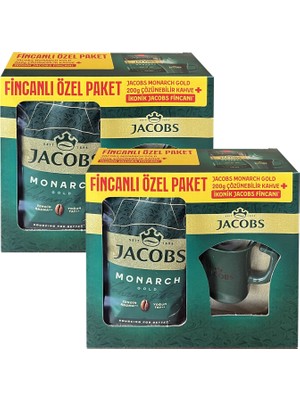 Jacobs Monarch Gold 200 gr Ikonik Jacobs Fincanlı Set x 2 Adet