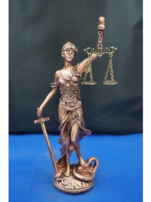 Themis Adalet Tanrıçası Heykeli – 30 cm Avukatlar Için Dekoratif Biblo, Ev & Ofis Aksesuarı Bakır