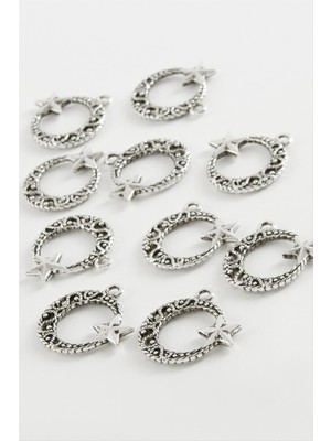 Zengezur Ay Yıldız Tesbih Aparatı 50 Gram-Gümüş Rengi