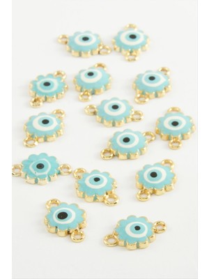 Zengezur Çiçek Çift Kulplu Mineli Bileklik ve Kolye Ucu Aparatı 1 Adet-Mavi