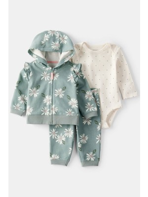 Kız Bebek Mint 3lü Hırkalı
