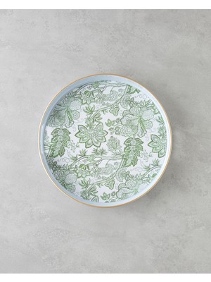 English Home Greenery Tepsi 33 cm Beyaz - Yeşil