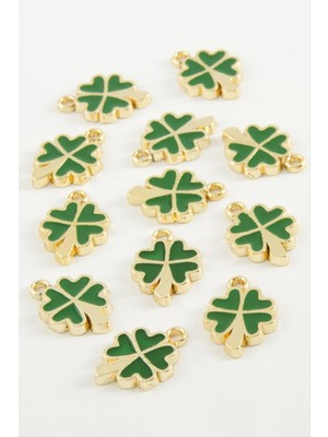 Zengezur Yonca Tek Kulplu Mineli Bileklik ve Kolye Ucu Aparatı 1 Adet-Beyaz