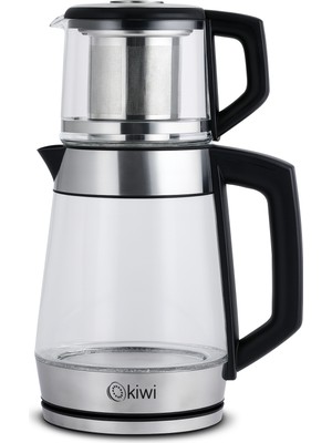 Kiwi KTM-2914 Cam Çay Makinesi 1,1 lt Siyah Cam Malzeme ile Enerji Tasarruflu ve Hızlı Demleme