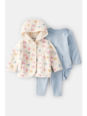 Kız Bebek Ekru 3lü Hırkalı