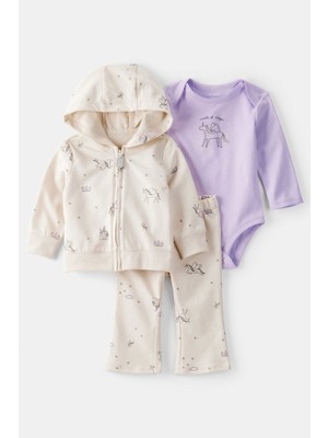 Kız Bebek Ekru 3lü Hırkalı