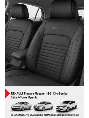 Istanbul Serisi Deri Oto Koltuk Kılıfı (Renault Fluence-Megan 1-2-3-Clio-Symbol-Tailant-Toros)
