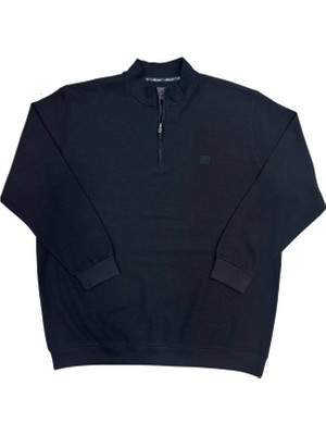 Büyük Beden Erkek Fermuarlı Sweatshirt Ekstra Battal