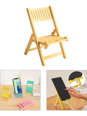 Şık ve Taşınabilir Mini Katlanır Sandalye Tasarım Telefon Tutucu, Dekoratif Aksesuar