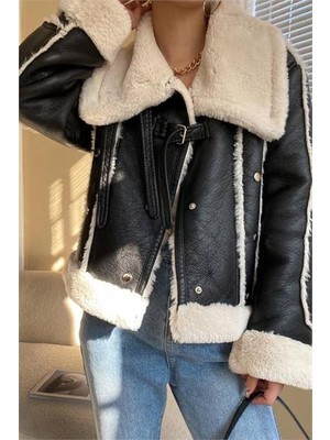 Kadın Peluşlu Süet Kaban DPMS23175