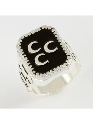 Zeroshop 3 Hilal Metal Erkek Yüzük-Gümüş Rengi