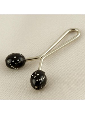 Zeroshop Oval Klipsi Firkete-Siyah