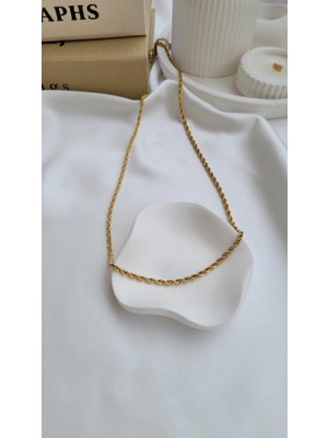 Gold Burgu Zincir Çelik Kolye