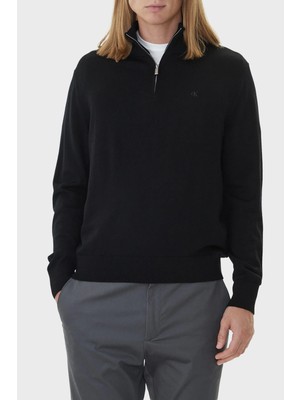 Calvin Klein Yünlü Regular Fit Yarım Fermuarlı Dik Yaka Kazak LV04LD318GUB1 Erkek Kazak LV04LD318G Ub1