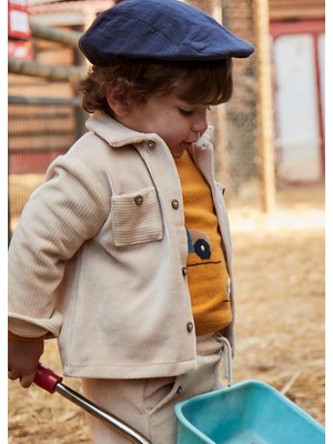 Mayoral Fitilli Erkek Uzun Kol Gömlek - Krem