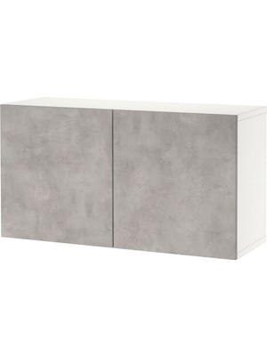 Raf Ünitesi, Beyaz-Açık Gri Taş Görünümlü, 120X42X64 Cm, Kallvıken