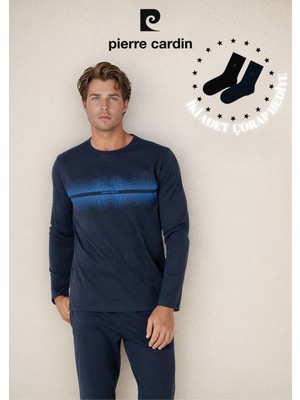 Erkek %100 Pamuk Desen & Yazı Detaylı Uzun Kol Pijama Takımı OL.PC.6102.001