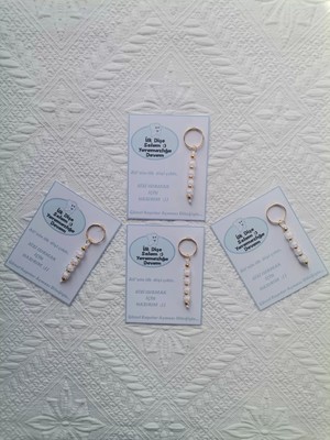 48 Adet Kişiye Özel Ilk Dişim Çıktı,diş Mevlidi, Diş Buğdayı Dağıtmalık Beyaz Anahtarlık Hediyelik