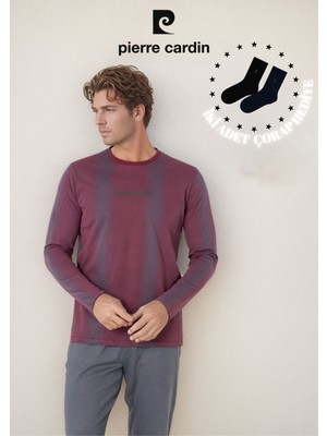 Erkek %100 Pamuk Çizgi Detaylı Uzun Kol Pijama Takımı OL.PC.6105.001