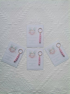 48 Adet Kişiye Özel Diş Buğdayı Ilk Dişim Çıktı,diş Partisi, Dağıtmalık Pembe Anahtarlık Hediyelik