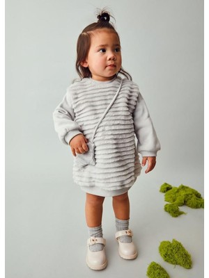 Mayoral Peluş Çantalı Elbise - Gri