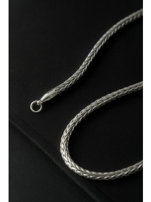 316L Paslanmaz Çelik 4 mm Yılan Snake Spiga Model Erkek Zincir Kolye