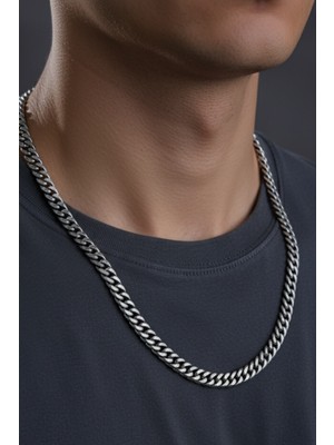 Erkek 7mm Gurmet Model 316 L Çelik Kolye Zincir