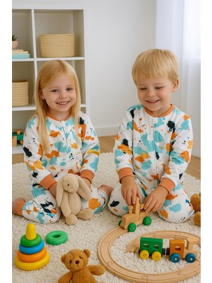 Kız Erkek Çocuk Elyaf Dolgulu 1,5 Tog Pamuklu Desenli Uyku Tulumu