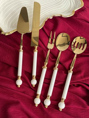 Knob Gold Servis Kaşık Seti 5'li