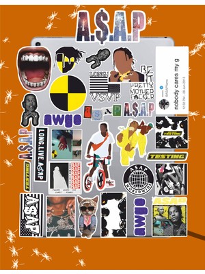 A$ap Rocky Sticker Seti | Laptop Ajanda Notebook Tablet Telefon Defter Etiket Bullet Journal