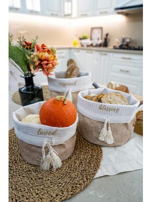 Yuvarlak Katlanabilir Çok Amaçlı Saklama Organizer Kutu Keçe Sepet (3 Boy) ( Lisinya )