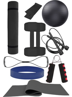 Elya Pilates 9 Parçalı Pilates Seti 6 mm Minder Kalınlığı ile Fitness Antrenmanlarınız İçin Uygun