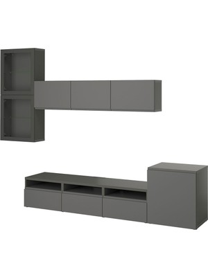 Tv Ünitesi, Koyu Gri, 300X42X211 Cm, Västervıken/sındvık, Çıt Çıt Raylı
