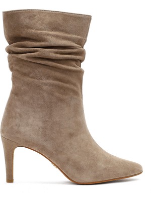 Kadın Bej Ince Topuklu Süet Deri Bot 25AFD160310