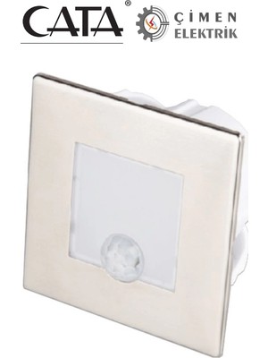 Cata Ct 5183 1.5 W Radar Sensörlü Kare Koridor Aydınlatması 3200K Günışığı