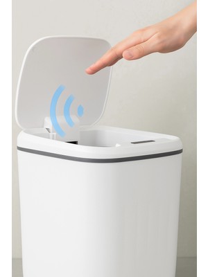 Akıllı Sensörlü Antibakteriyel Çöp Kovası 20 Lt Piller Kutuya Dahil